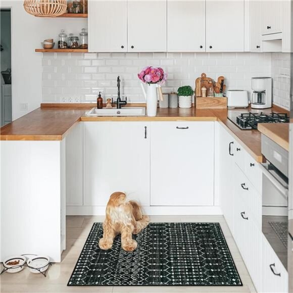 Moroccan Entry Rug 2x3, Non-Slip Washable Front Door Mat Indoor Rubber Backing - Picture 6 of 7